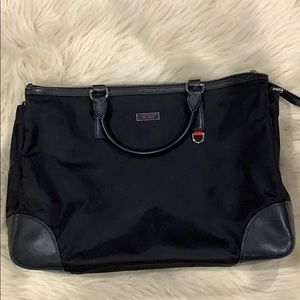 Tumi black nylon work bag/briefcase leather detail
